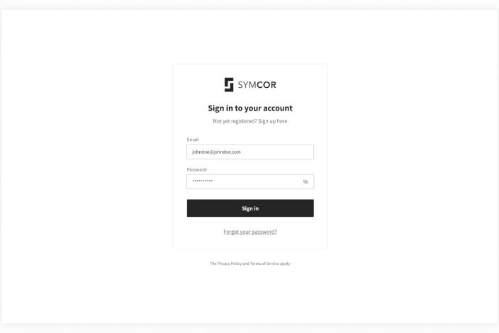 Symcor portal sign-in concept